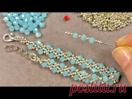 EASY Beaded Bracelet Tutorial: Crystal Beads Jewelry Making at Home!
