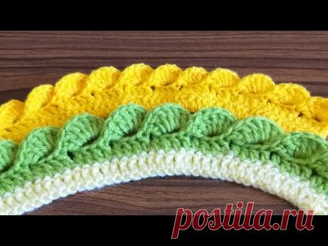 كروشيه/ كنار/حزام للستائر / تاج للشعر/تلايق/حواف للمفارش/crochet border for blanket