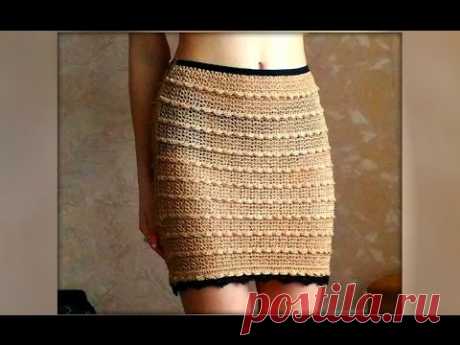 Как связать юбку крючком. how to knit crochet skirt - YouTube
