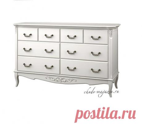 Белый комод с 8 ящиками из массива дерева купить по цене 78 000 руб. в Москве — интернет магазин chudo-magazin.ru