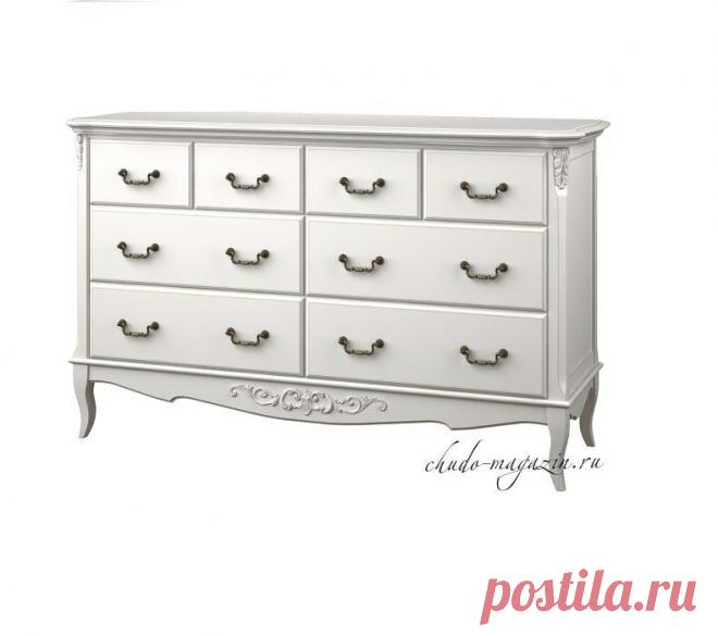 Белый комод с 8 ящиками из массива дерева купить по цене 78 000 руб. в Москве — интернет магазин chudo-magazin.ru