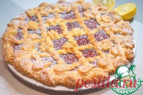 Пирог песочный с клубничным джемом - кулинарный рецепт