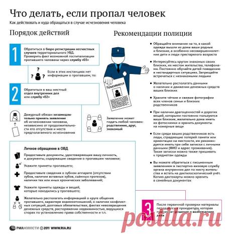 Что делать, если пропал человек | РИА Новости