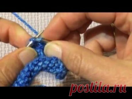 Закрытие петель лицевой глади (предотвращает закручивание полотна)