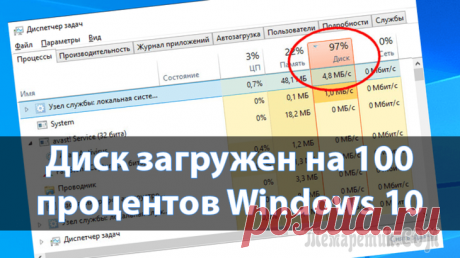 Диск загружен на 100% в Windows 10. Что можно сделать В некоторых случаях, даже если с самим диском все в порядке, Windows 10 просто &quot;вешает&quot; его нагрузкой. Такое происходит, чаще всего, из-за некоторых служб, которые хотят сделать как лучше, а получаетс...