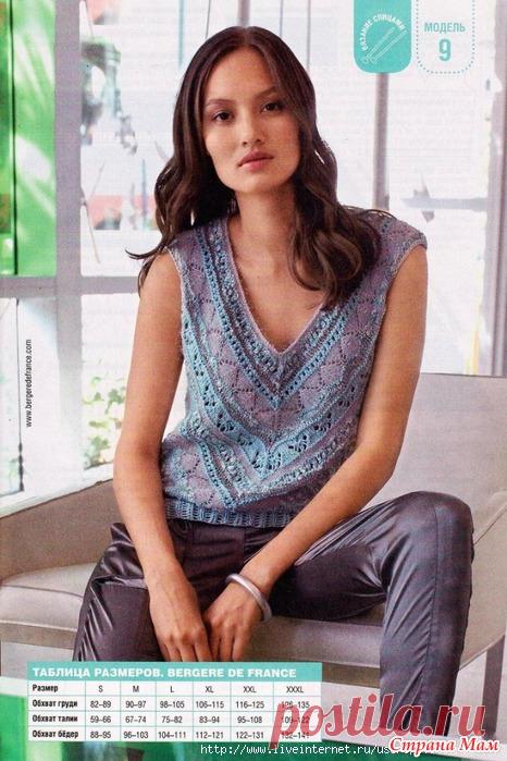 Летний топик спицами. четыре размера. - ВЯЗАНАЯ МОДА+ ДЛЯ НЕМОДЕЛЬНЫХ ДАМ - Страна Мам