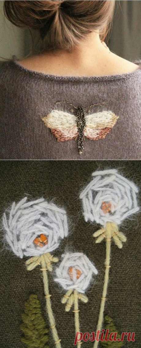 Вышивка на вязаных изделиях. Идеи для вдохновения! | Вязание с Irina Bronya | Дзен