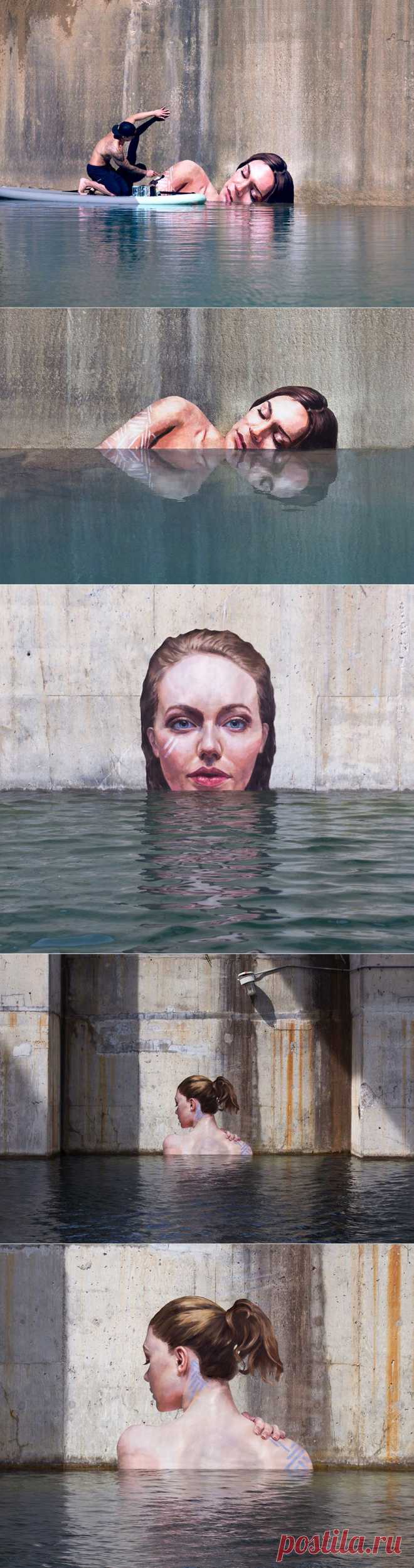 Из пучины морской: художник рисует портреты женщин у кромки воды                        Гавайский художник Шон Йоро