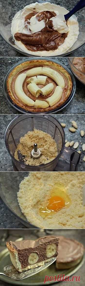 Торт с бананами и шоколадным муссом