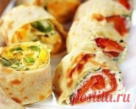 20 вкусных начинок для рулета из лаваша. В закладки!