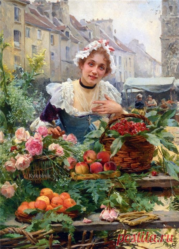 Парижские цветочницы Louis Marie de Schryver