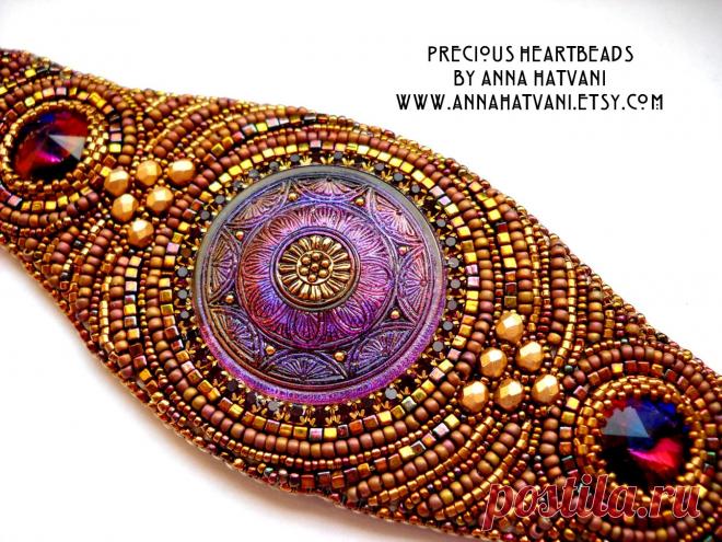 WINTER SALE 15% OFF Bead Embroidery Bracelet от PreciousHeartBeads