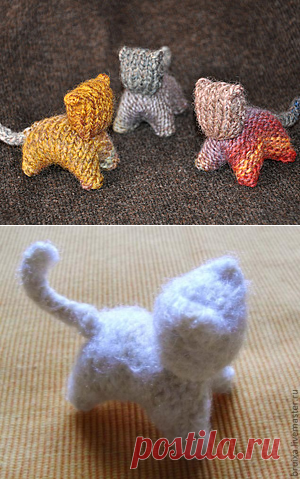Вязанный кот - вальдорфская игрушка. - Ярмарка Мастеров - ручная работа, handmade