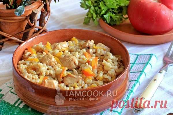 Плов из перловки с курицей