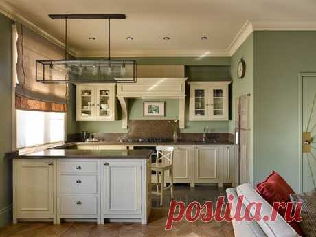Houzz тур: Таунхаус с зелёными стенами и второй кухней