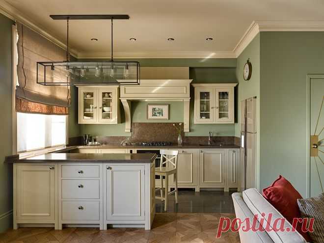 Houzz тур: Таунхаус с зелёными стенами и второй кухней