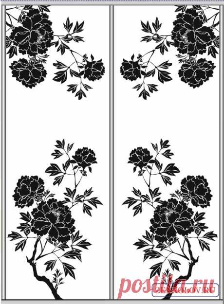 Пескоструйный рисунок цветы 2137 | Хороший дизайн: Скинали Фрески Фотообои Пескоструйные рисунки