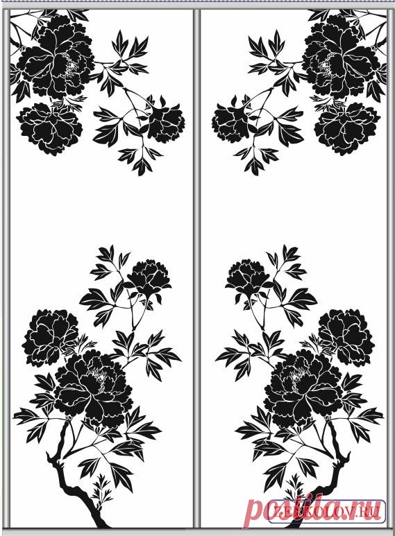 Пескоструйный рисунок цветы 2137 | Хороший дизайн: Скинали Фрески Фотообои Пескоструйные рисунки