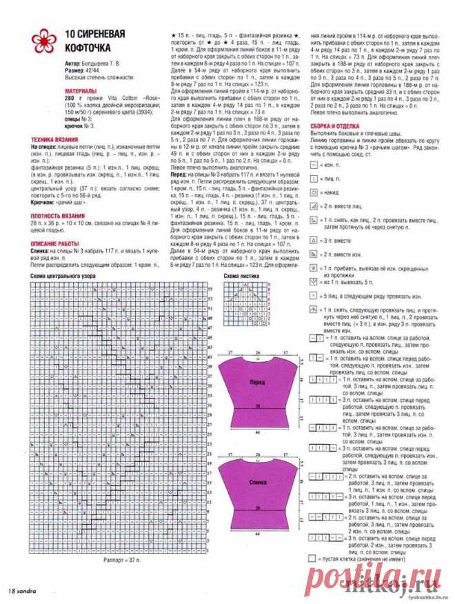 Красивейшая кофточка Ольги Коротковой » Ниткой - вязаные вещи для вашего дома, вязание крючком, вязание спицами, схемы вязания