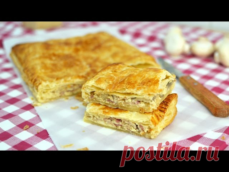 Bacon, Onion & Mushroom Empanada - Easy Bacon, Cheese & Mushroom Puff Pastry Pie Recipe Learn how to make a delicious empanada made with puff pastry and filled with bacon, onion, mushroom, egg and cheese. This is an easy appetizer that everyone will enjoy!

▼ INGREDIENTS LIST:

- 1 puff pastry sheet
- 1 medium onion, chopped
- 5 bacon slices