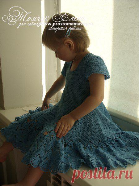 Платье для девочки крючком..