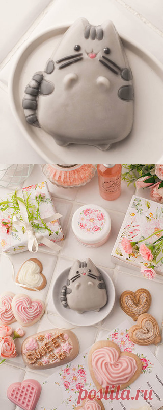 Кот каваи, пластиковая форма  для мыла