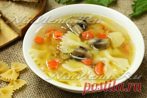 Куриный суп с шампиньонами