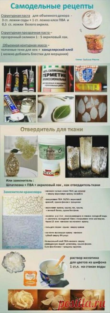полезные рецепты для декорирования и лепки