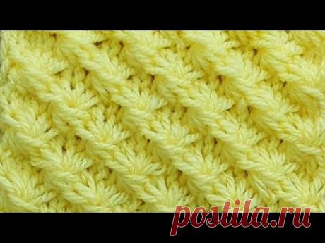 Классный объёмный узор спицами для детского жилета, свитера, туники.