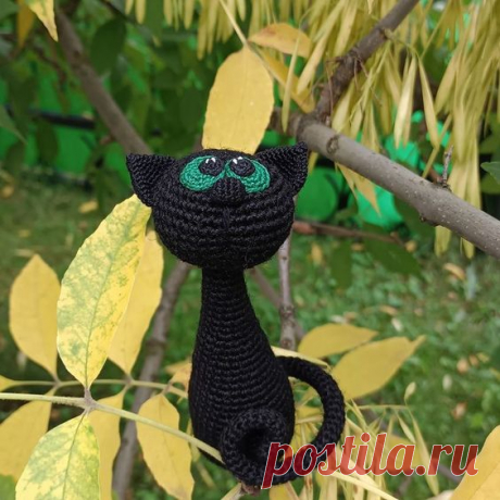 PDF Чёрная Кошка крючком. FREE crochet pattern; Аmigurumi toy patterns. Амигуруми схемы на русском.
