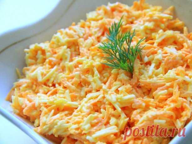 Вкусный салатик из морковки, сыра и яиц: просто и со вкусом.
