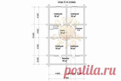 Типовой проект дома из бревна 8х13 м, с верандой, купить сруб дома 8х13 м, цена, фото, проект 2-х этажного деревянного дома 8х13 м лафет