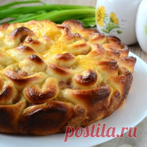 Мясной пирог "Хризантема"