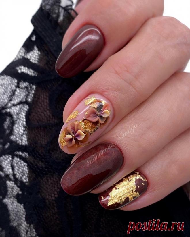 Комбинированный маникюр осень (33 фото) - картинки modnica.club