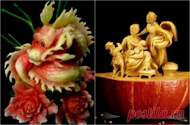 20 фотографий невероятной художественной резьбы по овощам и фруктам
