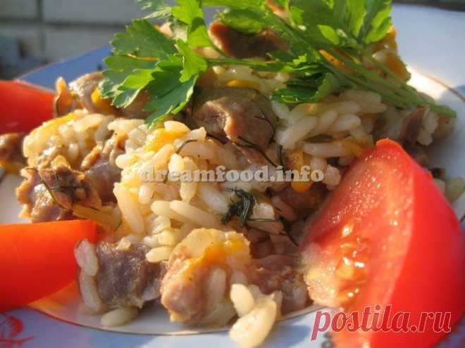 Куриные желудки с рисом