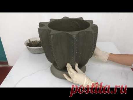 Simple And Special Cement Jar - Cement Craft Ideas
