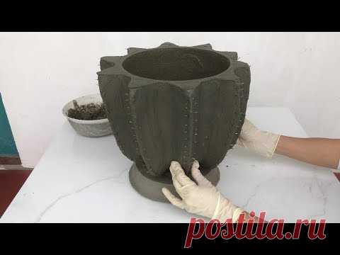Simple And Special Cement Jar - Cement Craft Ideas