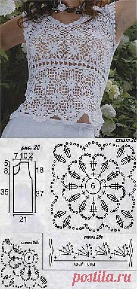 кружевной топ крючком