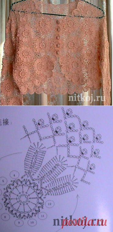 Жакет крючком из мотивов из категории Интересные идеи – Вязаные идеи, идеи для вязания