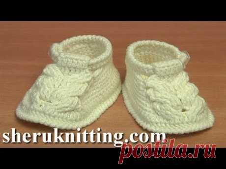 Crochet Sole For Baby Shoes Tutorial 54 Part 1 of 3 Crochet Baby Cable Stitch Buckle Shoes - YouTube
пинетки для малыша часть 1