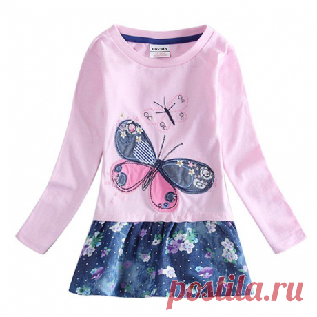 Aliexpress.com: Купить Нова дети и девочка платье бабочка с длинным рукавом 100% хлопок зима осень на день рождения ну вечеринку свободного покроя платье для детей 2 стили H5460 из Надежный одеваться полоса поставщиков на Nova Factory Shop