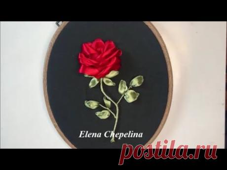 Роза из атласной ленты. Мастер класс для начинающих. Быстро и легко!