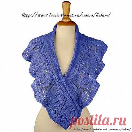 Шаль-фишю с листочками из Junghans-Wolle