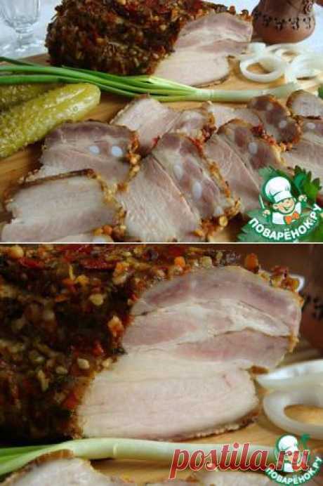 Грудинка солено-печеная - кулинарный рецепт