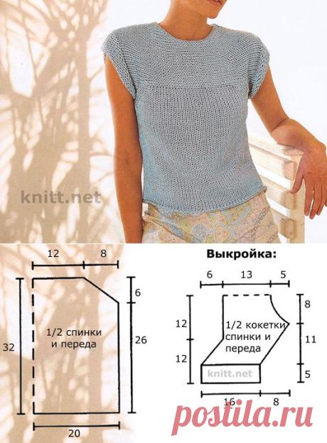 Топ с кокеткой спицами | knitt.net | Все о вязании