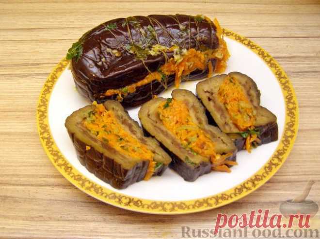 Баклажаны квашеные, фаршированные морковью