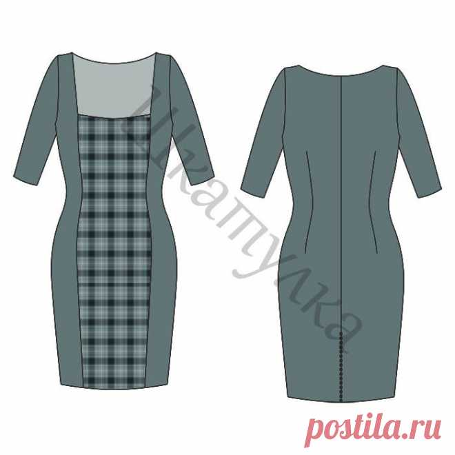 Выкройка платья-футляр с рукавами | Шкатулка