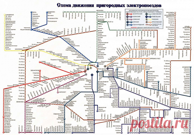 Схема пригородных электричек