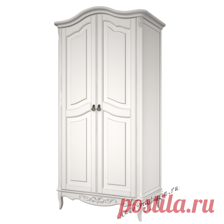 Шкаф белый классический с 2 распашными дверями